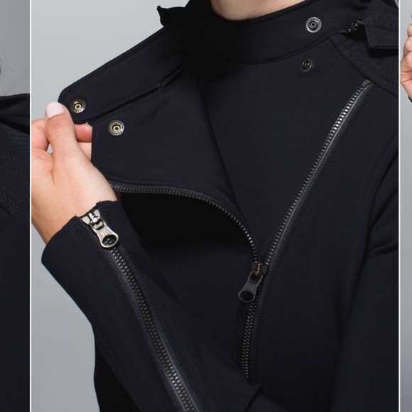 Lululemon Bust A Move Jacket Peplum Black Hood Soft Shell $178.00 - Picture 3 of 16